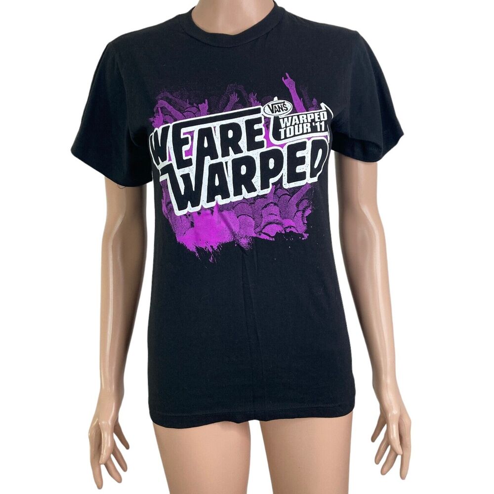 Vans Warped Tour Tshirt 2011 Womens XS Black Purple Spellout
